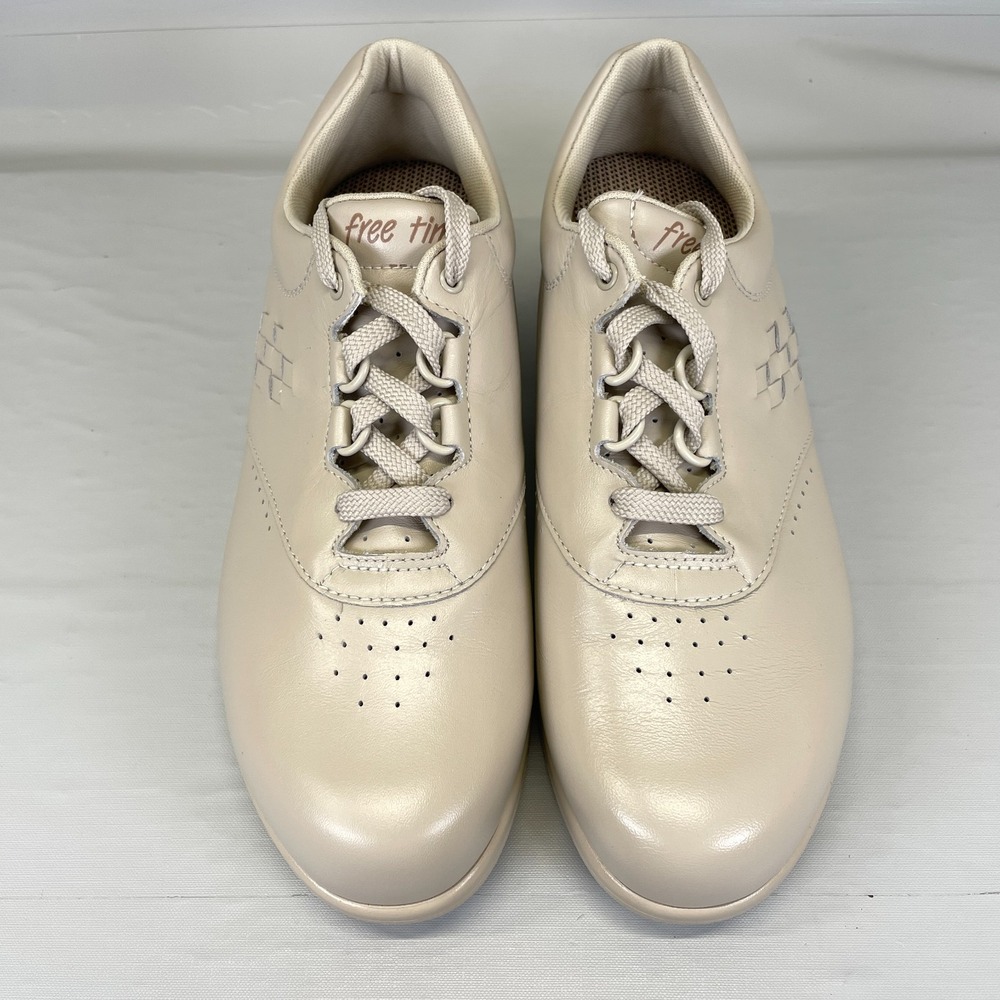 SAS Free Time Shoes Womens Size 8.5 M Bone Beige Leather Walking Comfort Sneaker - Picture 4 of 10